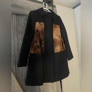 Club Monaco wool/fur coat